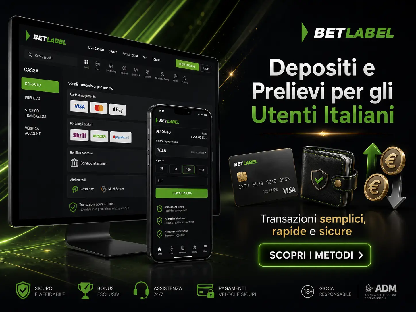 Metodi di pagamento Betlabel per l’Italia